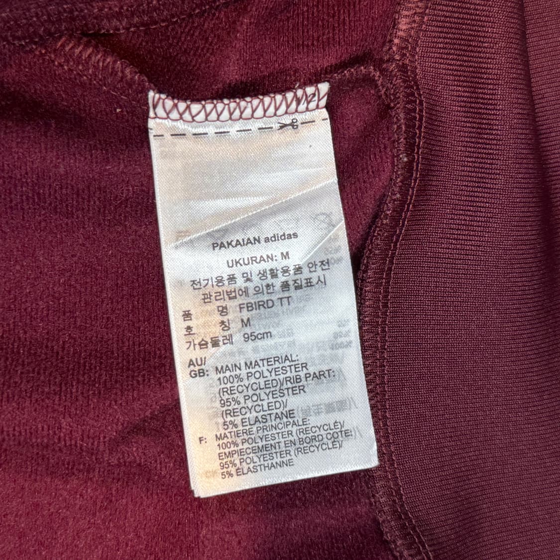 M) 아디다스 파이어버드 삼선 져지 트랙탑 집업 버건디 E33 상품이미지8