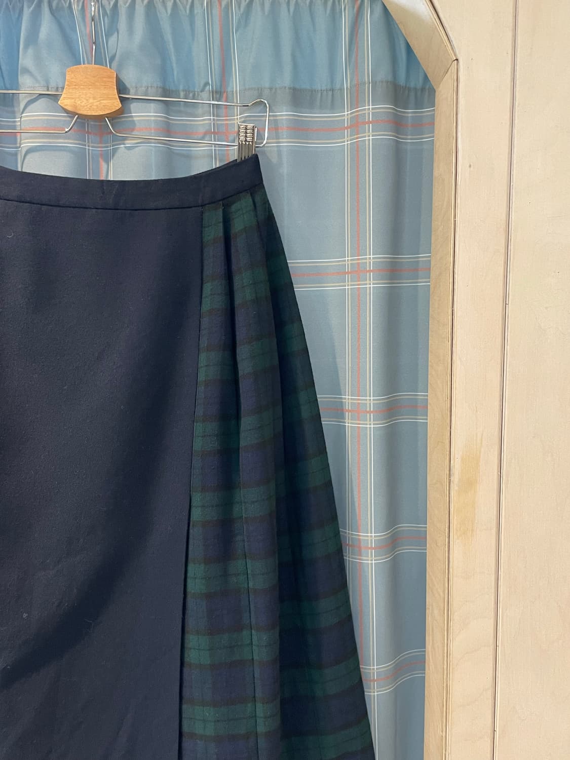 일본빈티지 체크배색주름스커트 상품이미지4