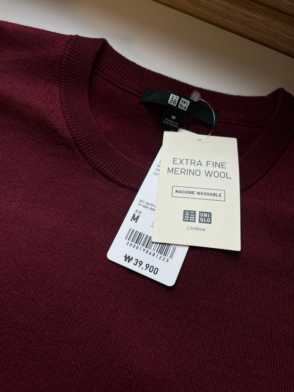 (새상품) 유니클로 버건디 니트 m 상품이미지1