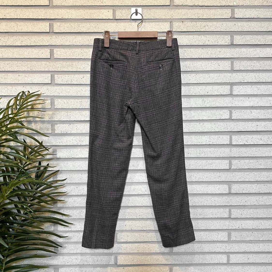 ETRO 에트로 마이크로 타탄체크 울 슬랙스 자카드 디테일 스트레이트핏 상품이미지2