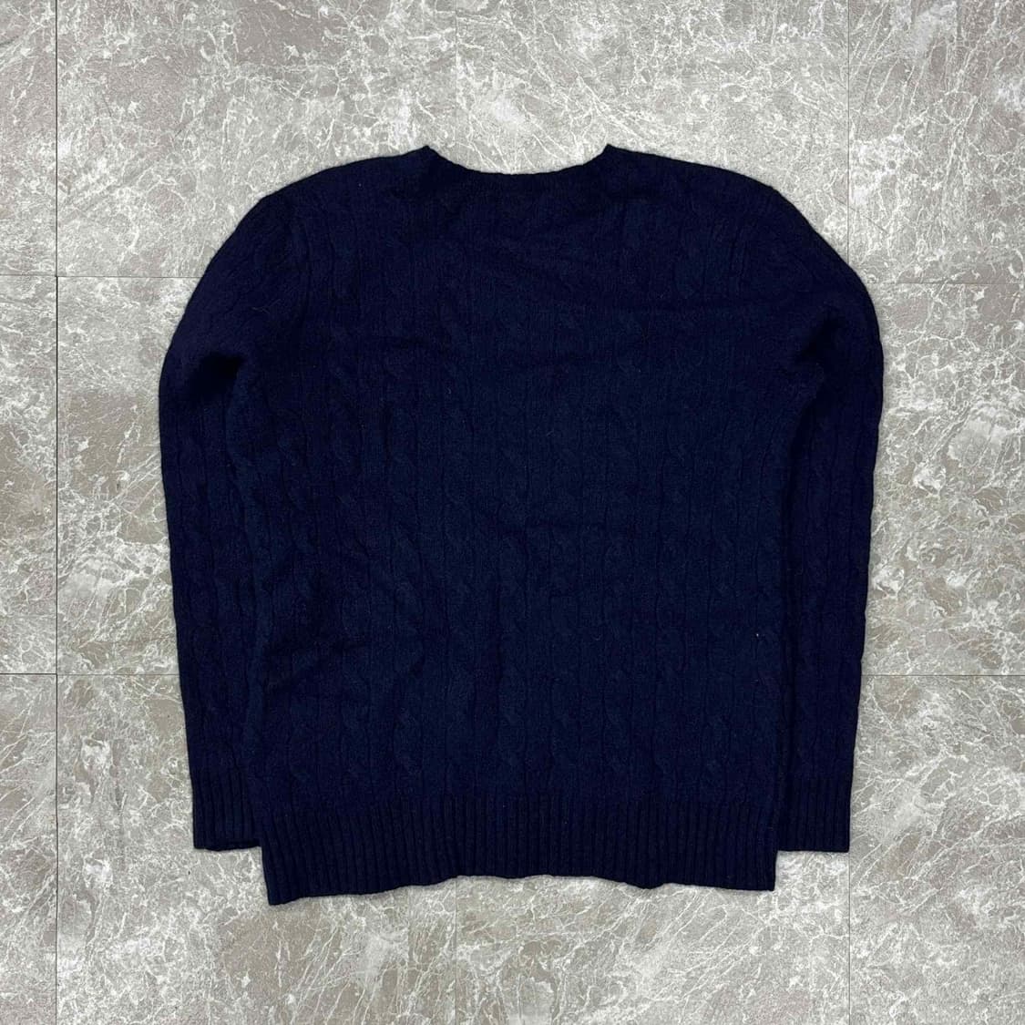 폴로 랄프로렌 네이비 울 캐시미어 크루넥 니트(L) 상품이미지3