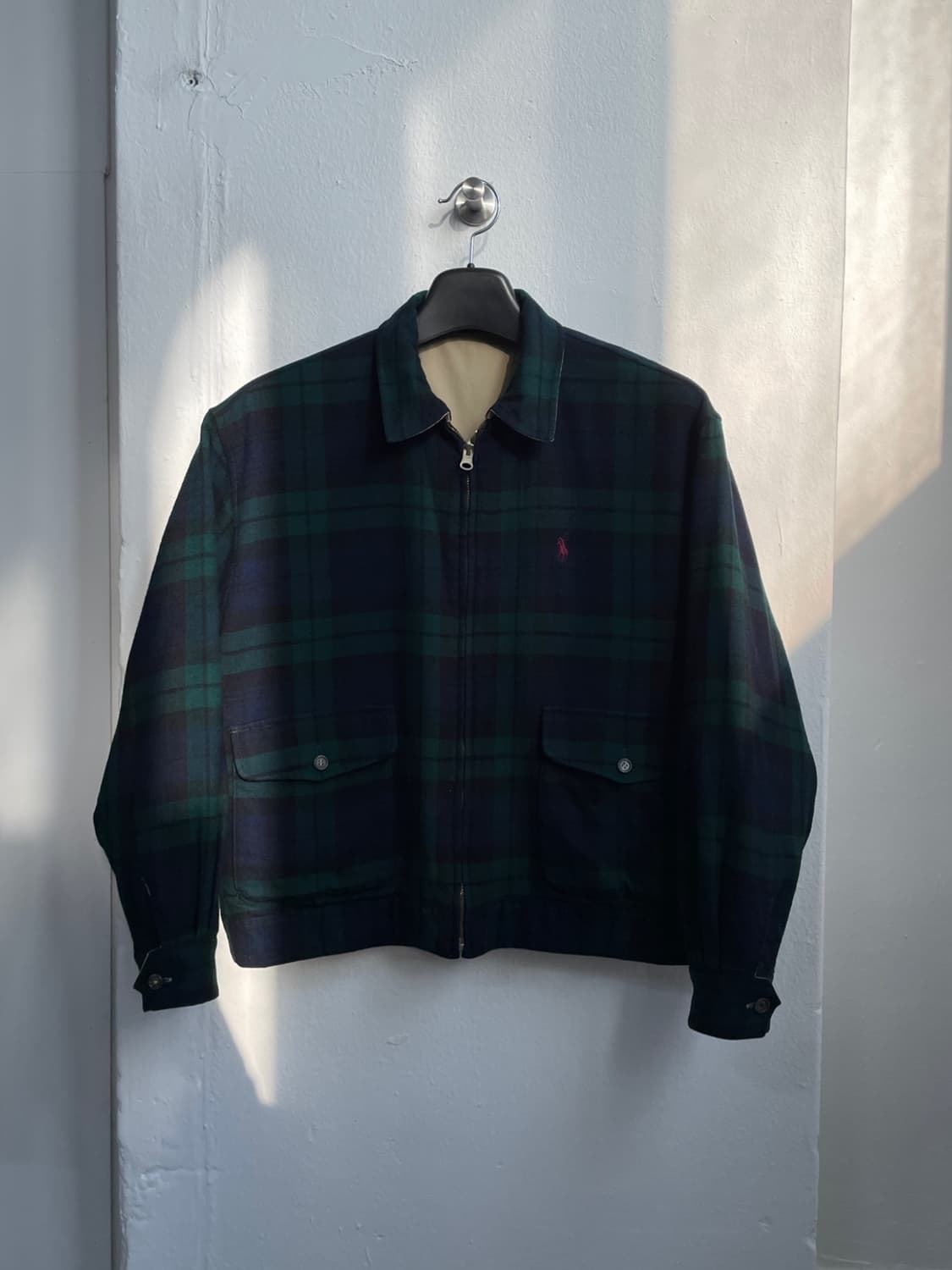 90s 폴로 랄프로렌 블랙와치 리버시블 블루종 자켓 상품이미지1