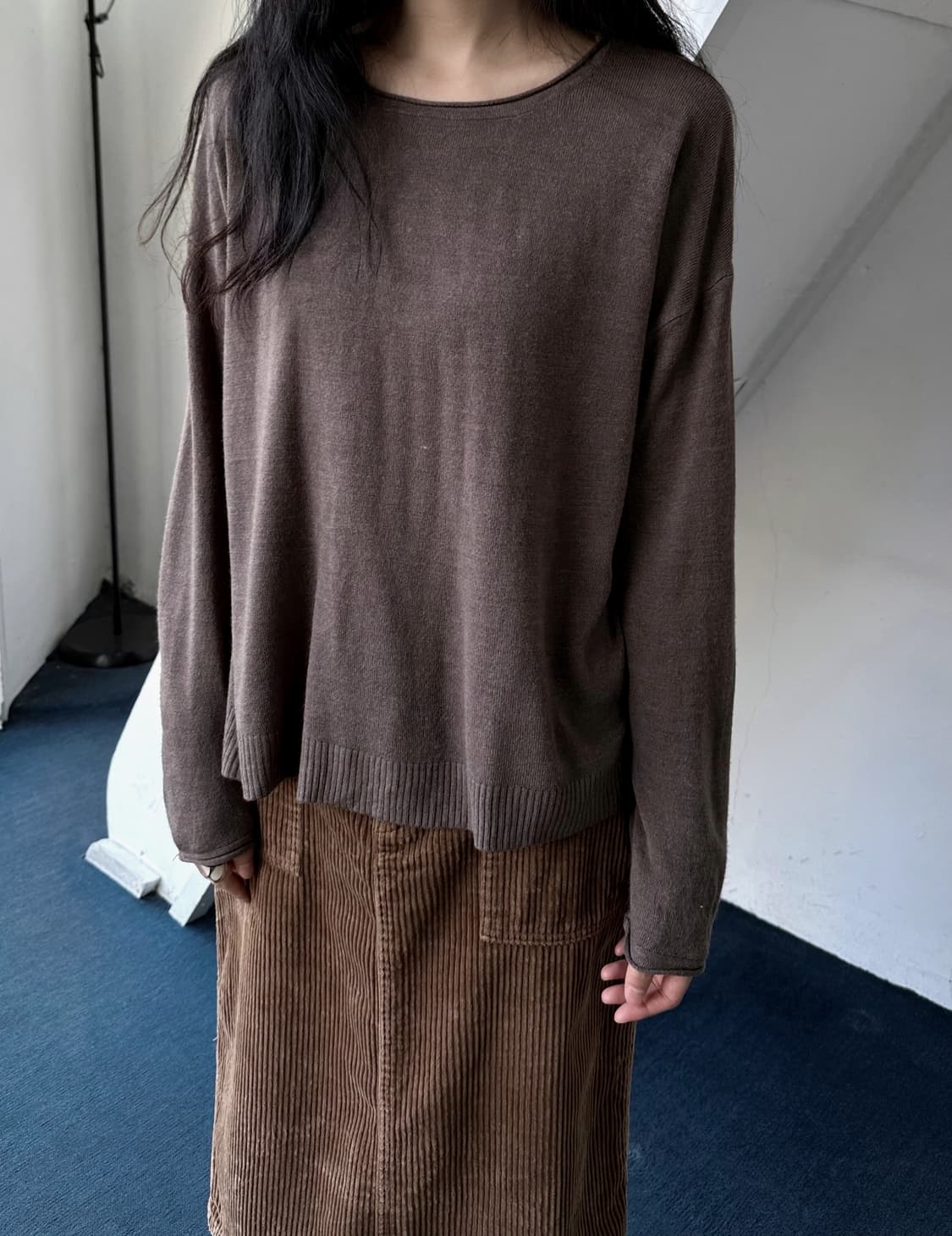 High gauge roll design stretched knit to 상품이미지6