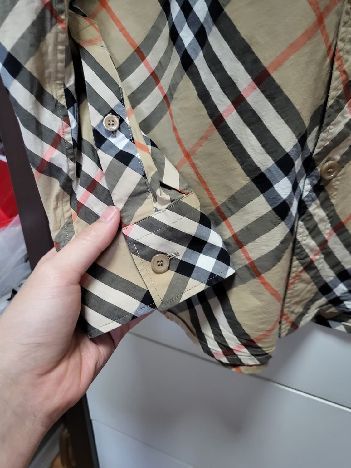 25SS 버버리 체크 코튼 셔츠 상품이미지4