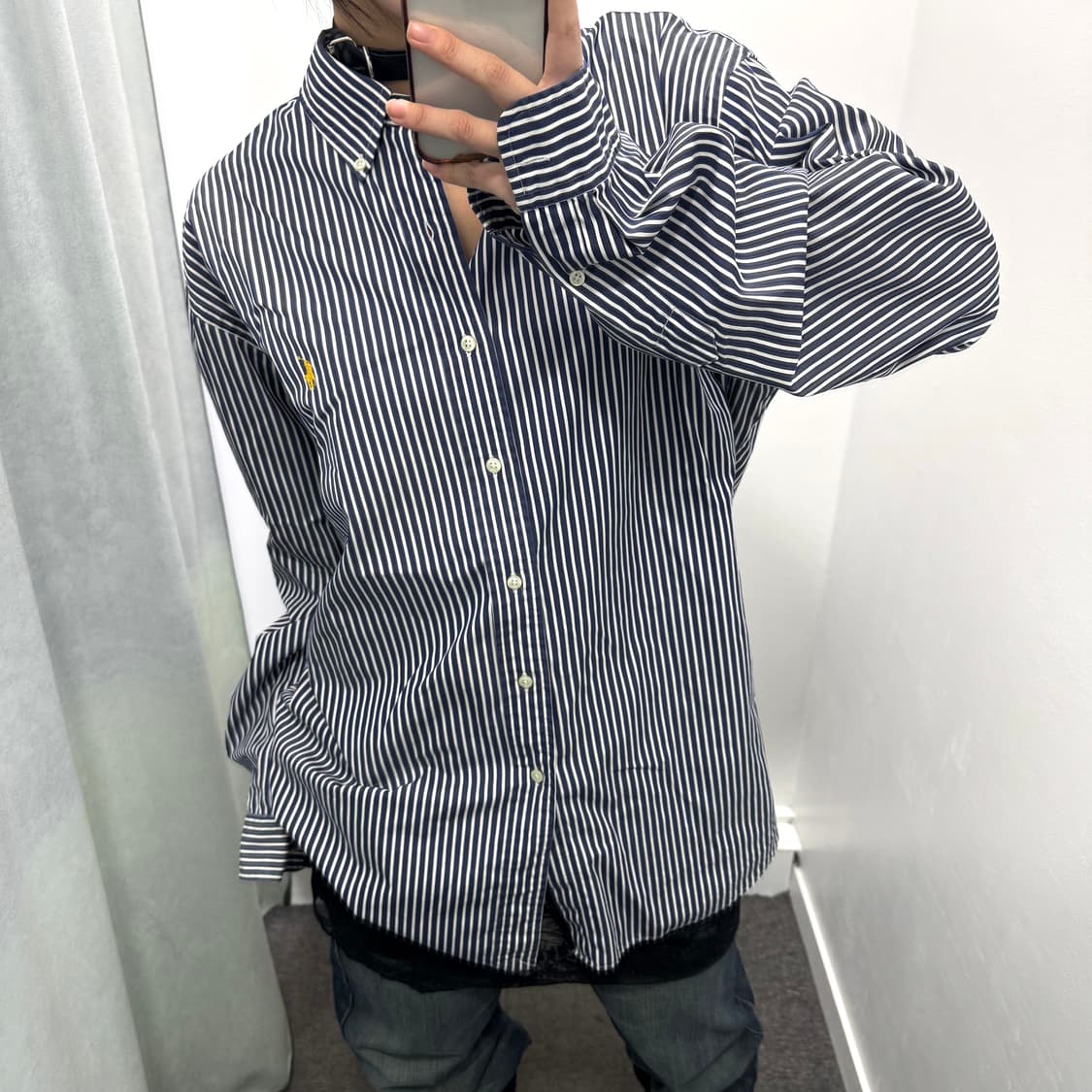 폴로 네이비 스트라이프 셔츠 상품이미지2