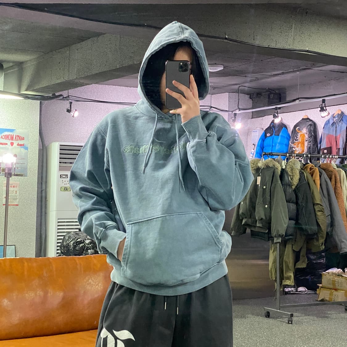 디스이즈네버댓 빅로고 라이트블루 후드티 B3924 상품이미지1