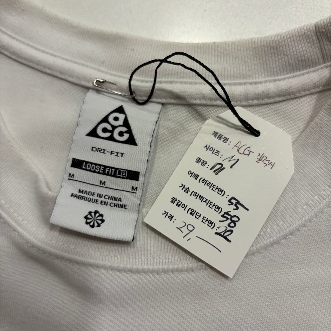 [M] 나이키 ACG 반팔 티셔츠 그래픽 화이트 E106 상품이미지5