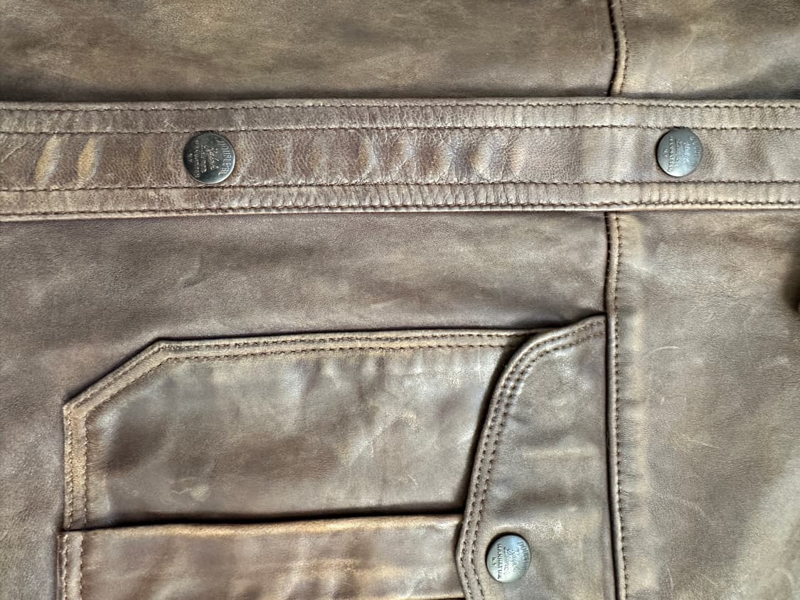 RRL 25ss 핸드디스트레스트 레더 오버셔츠 상품이미지3