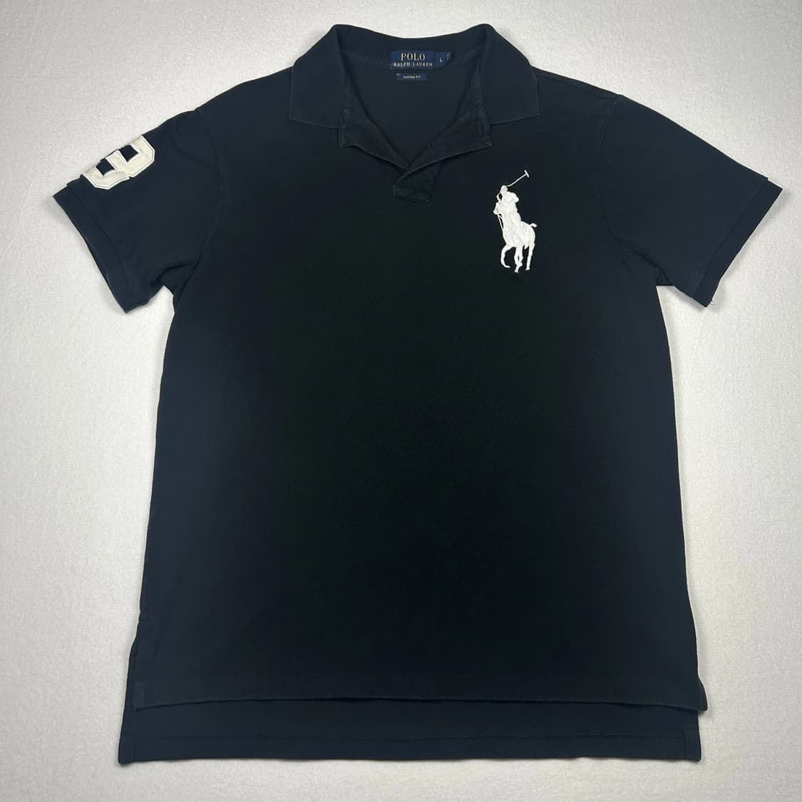 폴로 랄프로렌 빅 포니 코튼 메쉬 폴로 카라티 블랙 화이트 상품이미지1
