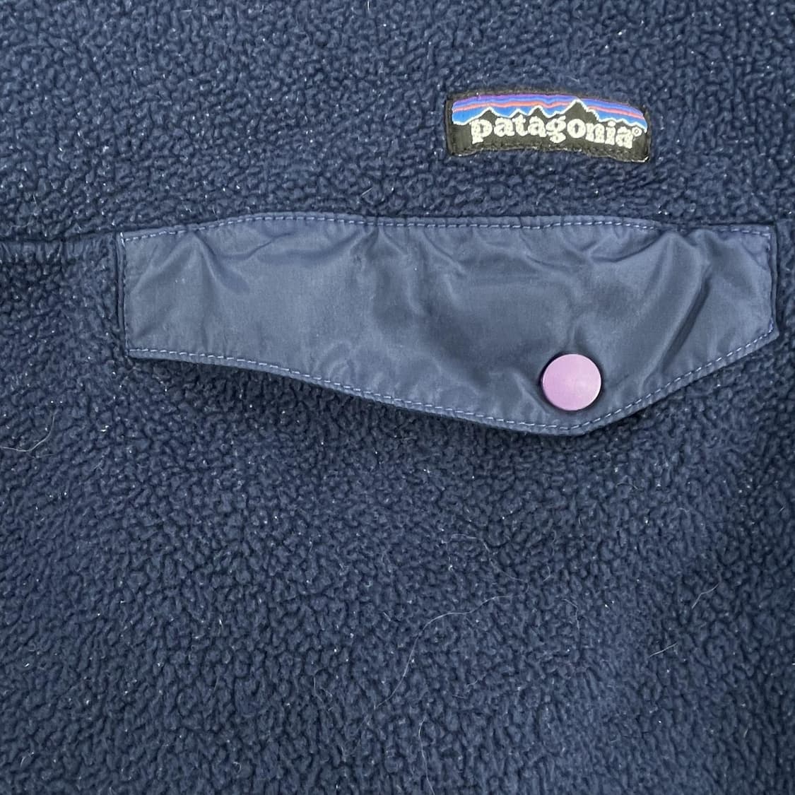 90s 파타고니아 신칠라 스냅-T 네이비/퍼플 코스타리카 상품이미지3