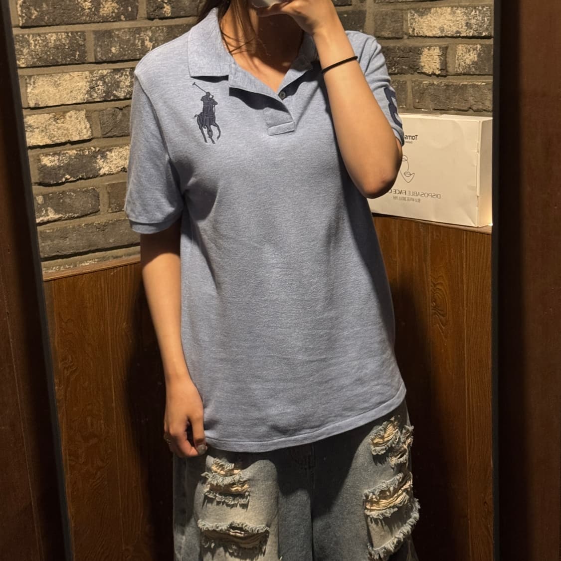 M) 폴로 랄프로렌 클래식 빅포니 반팔 카라티 하늘색 상품이미지9