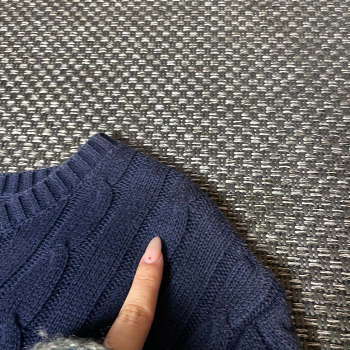 폴로랄프로렌 화이트포니 네이비 케이블 반팔 니트 L 상품이미지4