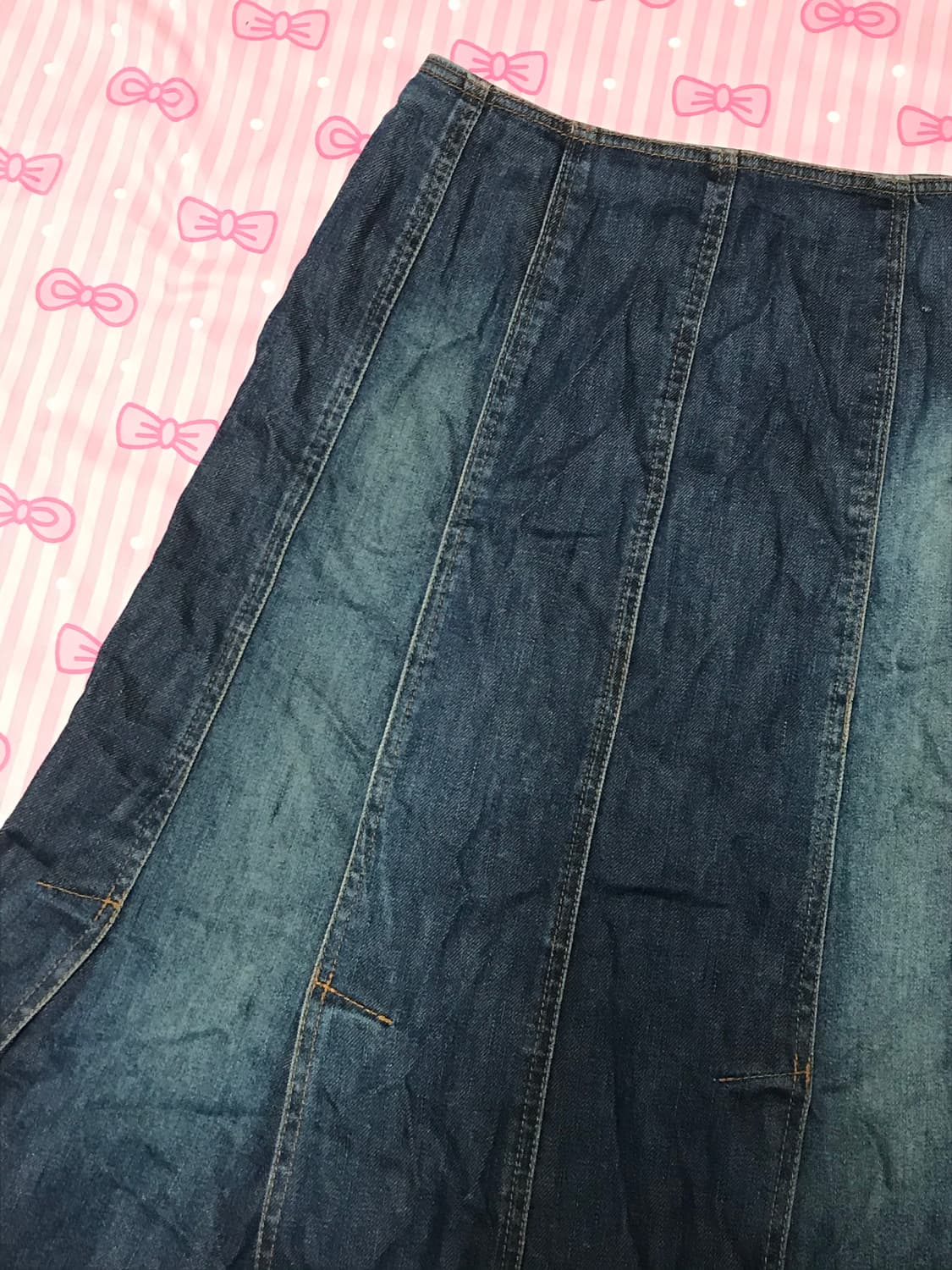 버버리 데님 워싱 스커트 진청  상품이미지3