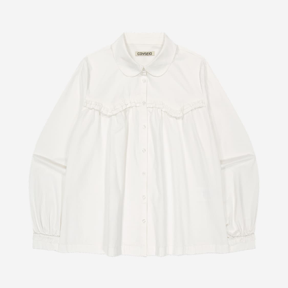 COYSEIO Rough Cut Frill Shirt Ivory 상품이미지1