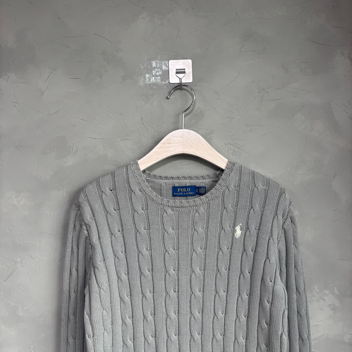 폴로 랄프로렌 꽈배기 니트 카키 그레이 상품이미지2