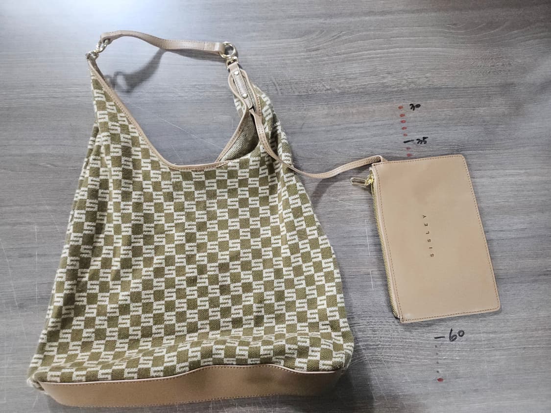 시슬리  패턴 숄더 호보백 브라운 상품이미지1