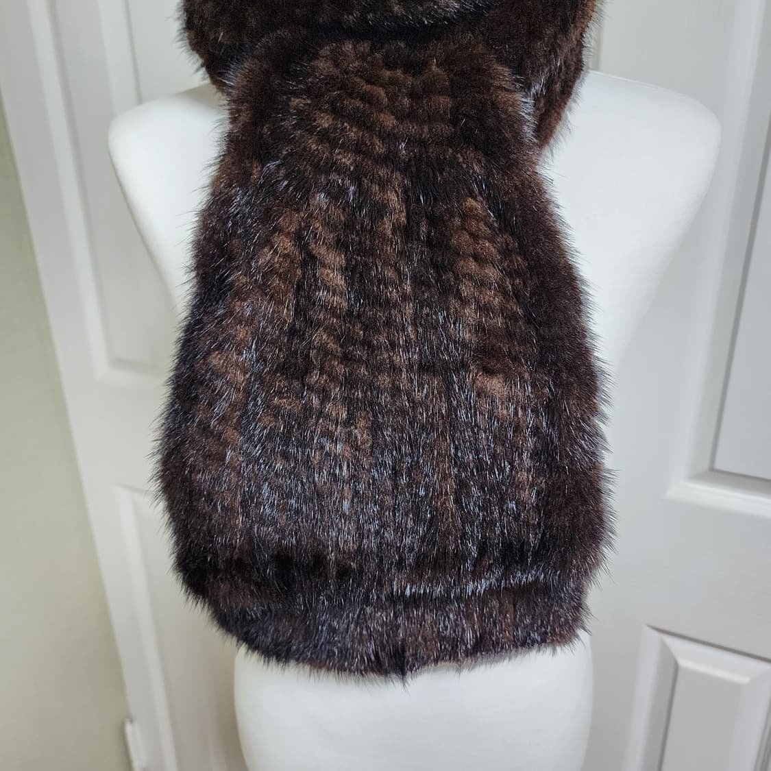 상태굿굿) 프랑코페라로 밍크목도리  브라운 상품이미지7