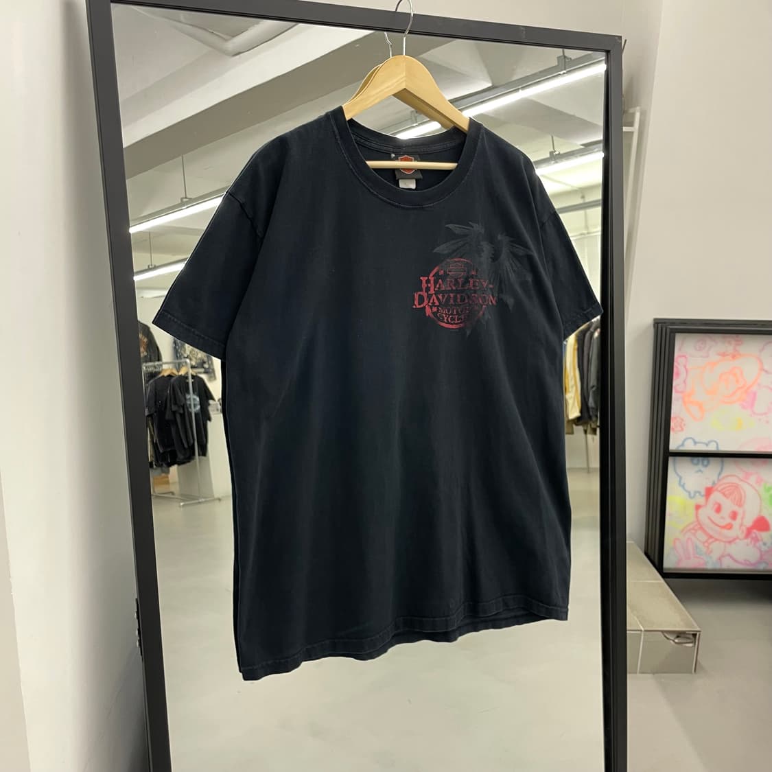 할리데이비슨 00s 이글 트럼프카드 빈티지 페이딩 반팔 티셔츠 상품이미지2