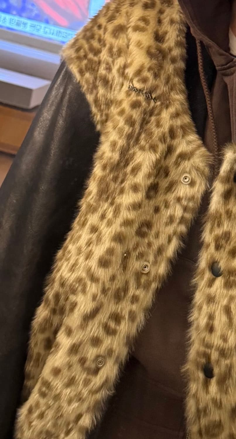 스탠드얼론 리얼양가죽+레오파드퍼자켓 상품이미지1