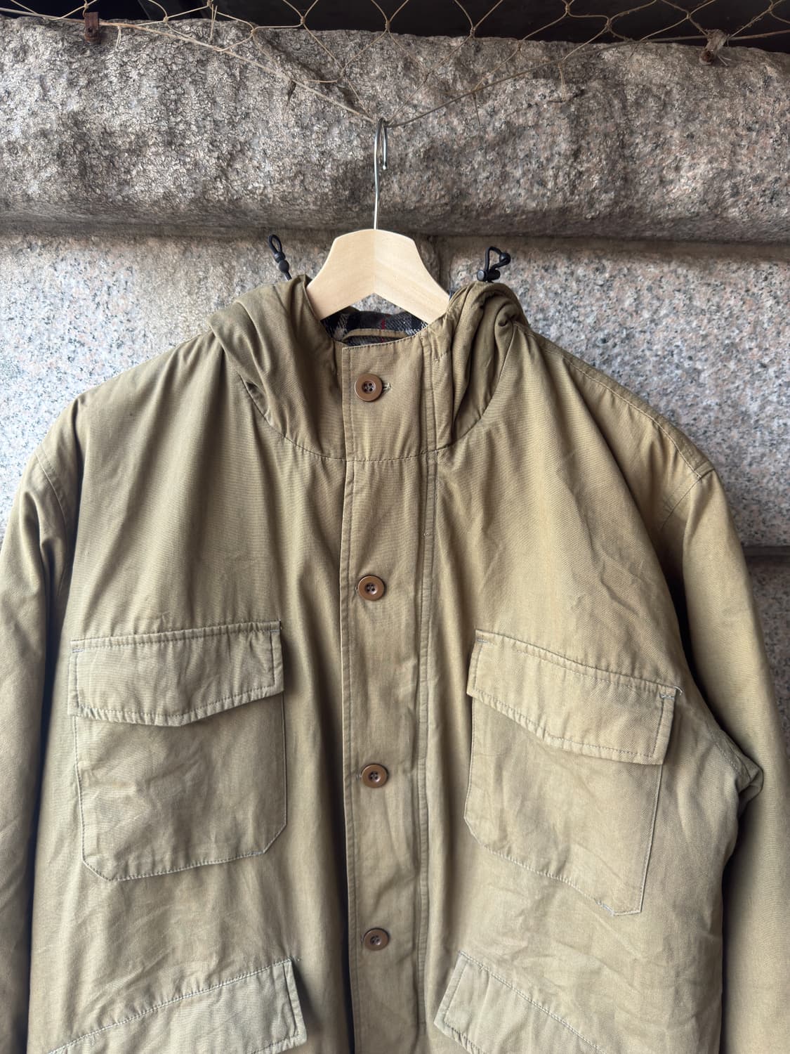 00년대 초반 올드 스투시 버버리 체크 마운틴 파카 상품이미지4