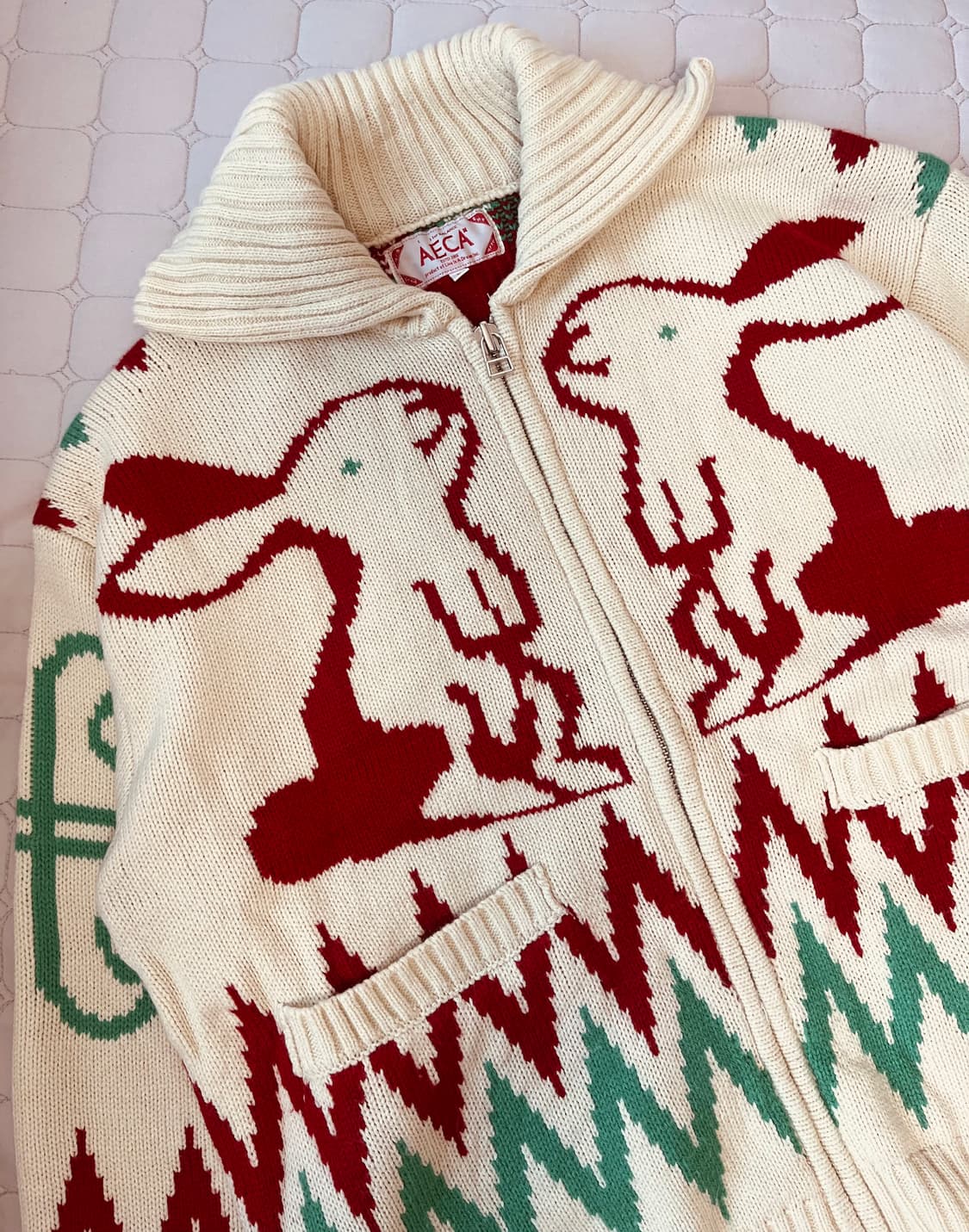 에이카화이트 코위찬 집업 니트 아이보리 L 상품이미지1