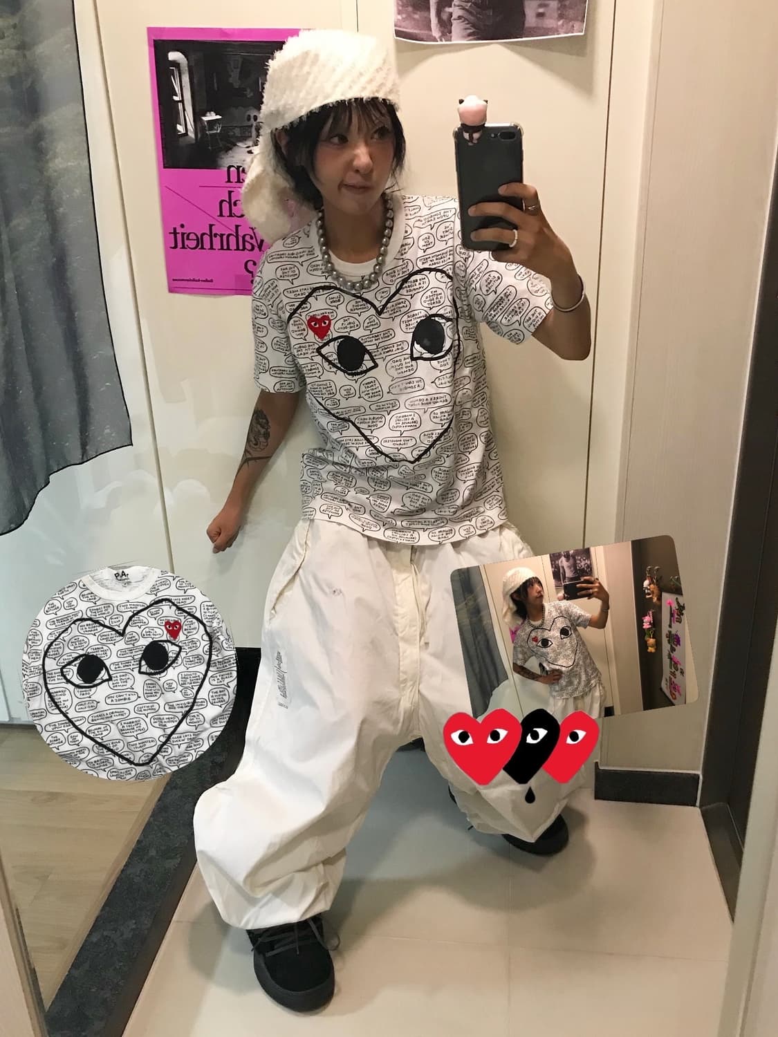 Comme Des Garcons Double Heart T-shirt 상품이미지1