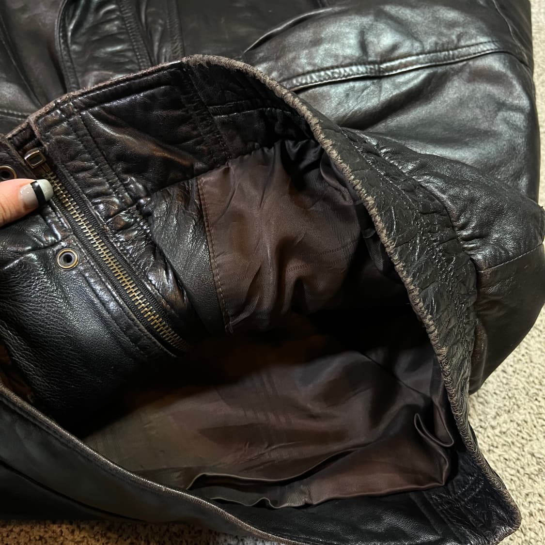 Vintage 빈티지 양가죽 봄버 자켓 상품이미지8