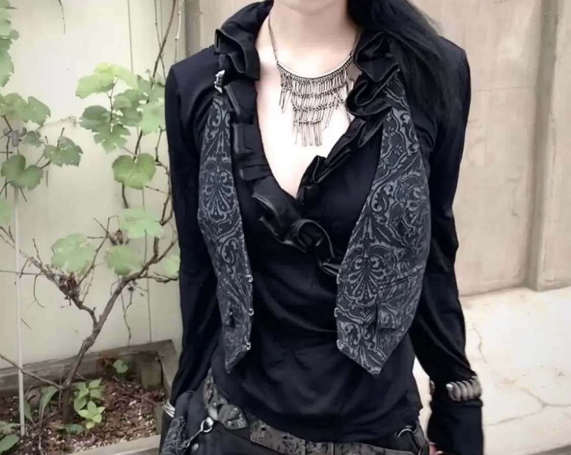 고스 고딕 블라우스티셔츠 블랙 상품이미지1