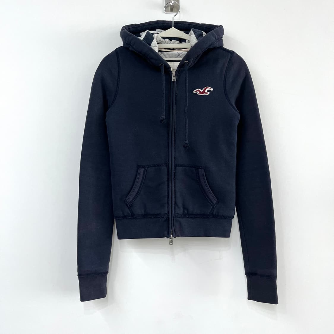 홀리스터 딱붙핏 누빔안감 네이비 후드집업 상품이미지2