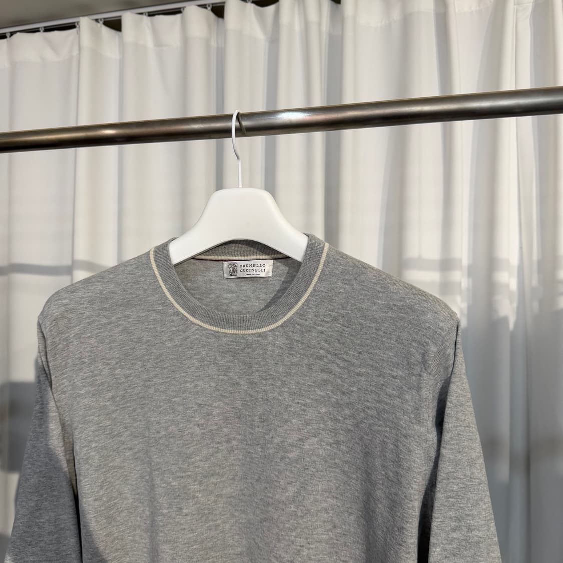 A+ / 54 (105-110) 브루넬로 쿠치넬리 코튼 크루넥 니트 상품이미지2