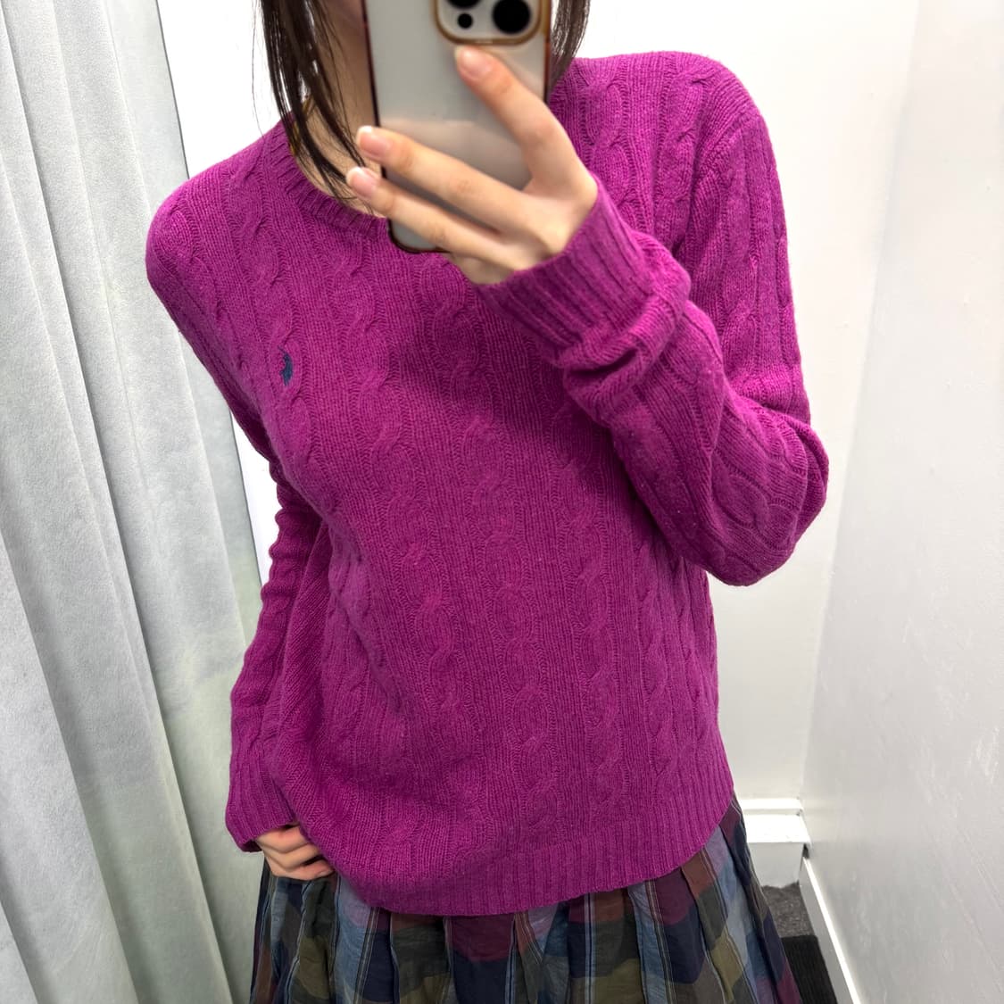 폴로 퍼플 꽈베기 니트 상품이미지2