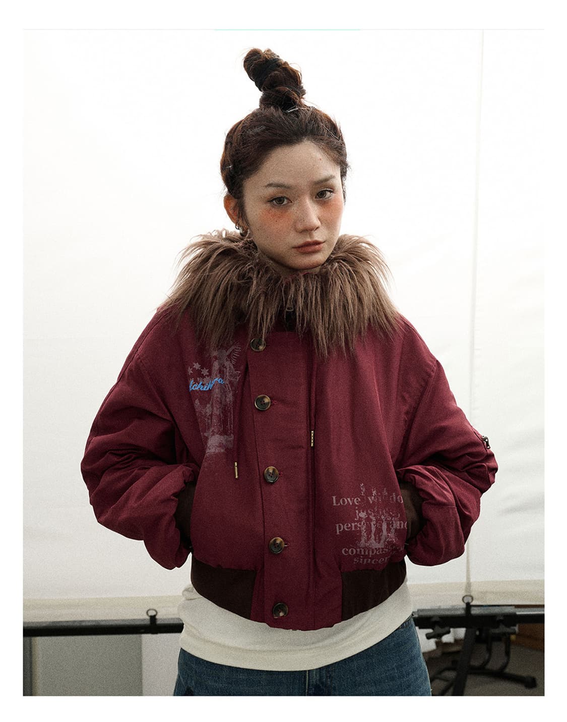 Achihara 아치하라 퍼 점퍼 상품이미지1