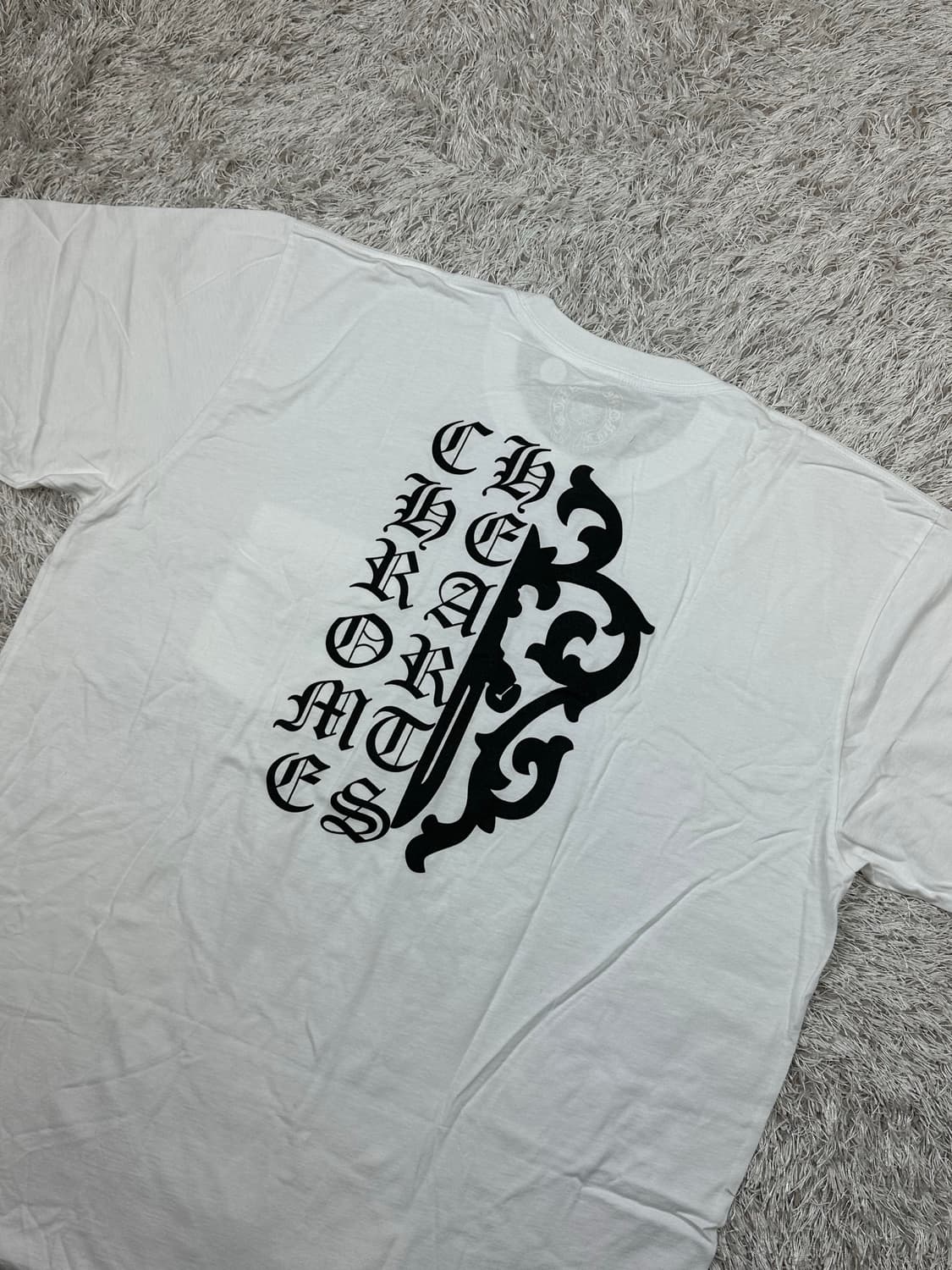 [XL] 백화점판 새상품 크롬하츠 대거 레터링 반팔 화이트 상품이미지1