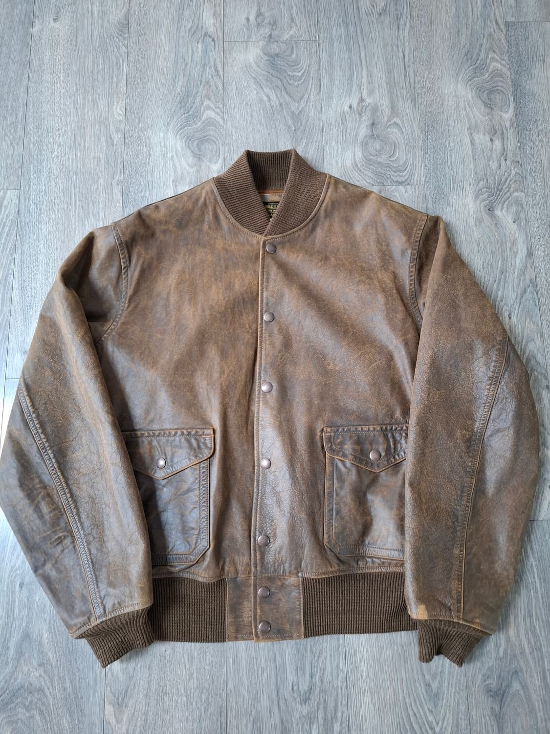 M 23fw 더블알엘 A-1 인디고 레더 보머 자켓 상품이미지1