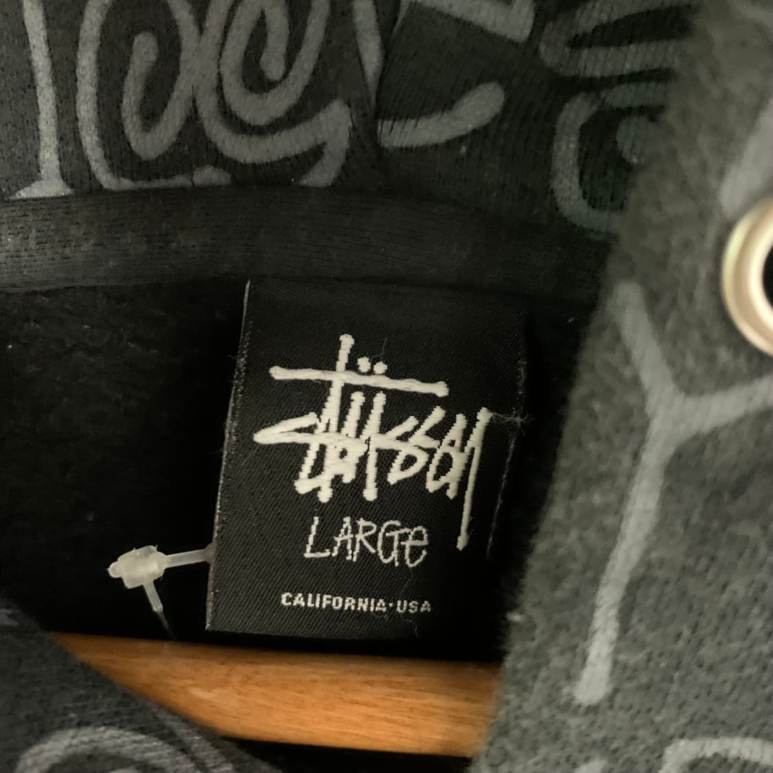 스투시 재팬 레터링 프린팅 기모 후드티 차콜 L 빈티지 남녀공용 상품이미지4