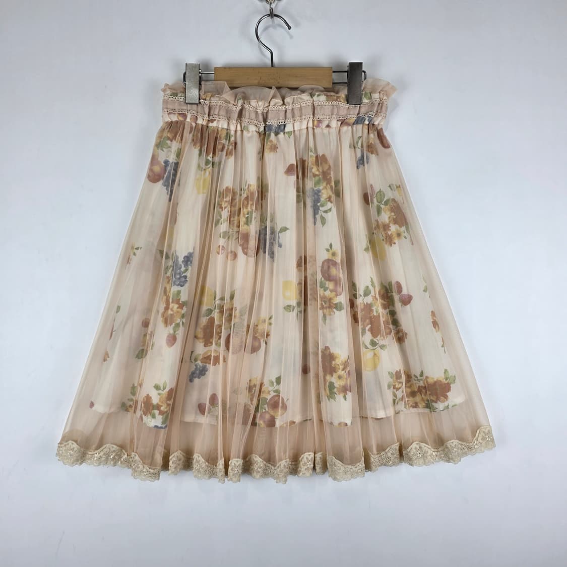 엑시즈팜  플라워 패턴 튤  레이스 스커트 상품이미지1