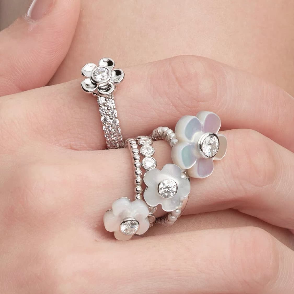 yvmin 플라워 큐빅 링  상품이미지1