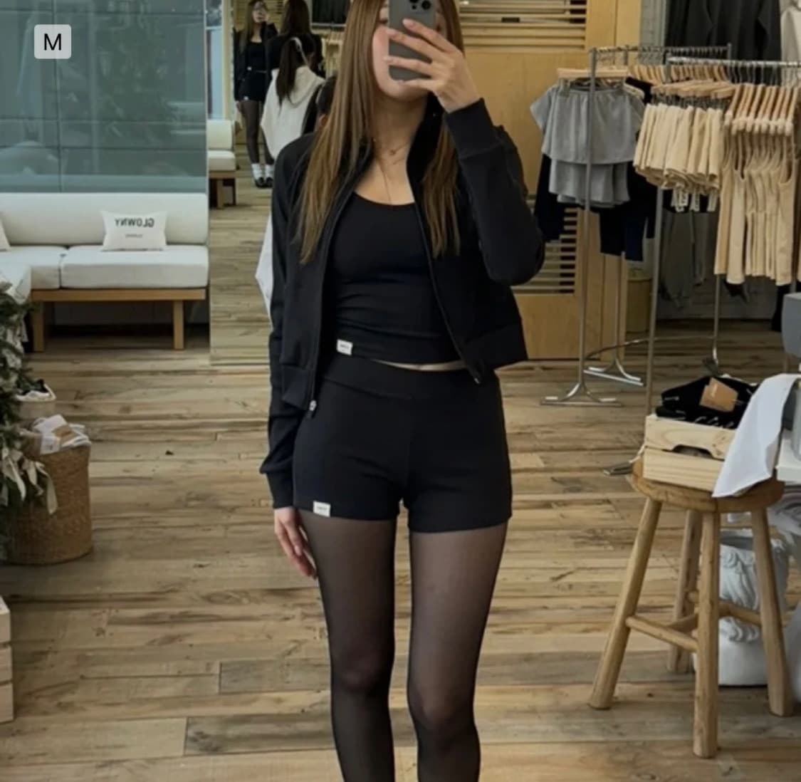 (M) 글로니 클래식 립 탱크탑 슬리브 블랙 상품이미지3