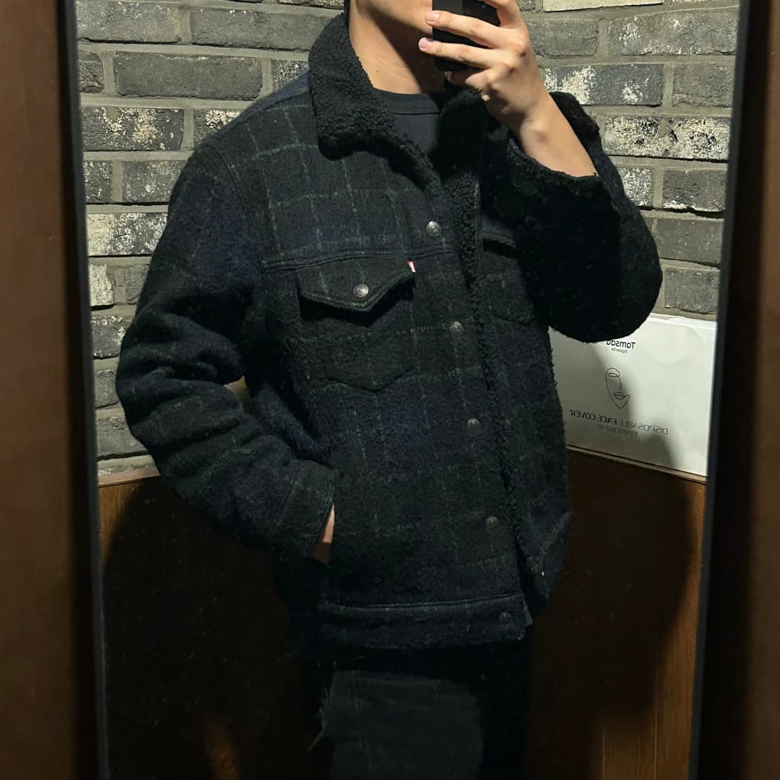 M) 리바이스 프리미엄 체크 쉐르파 트러커 자켓 상품이미지10