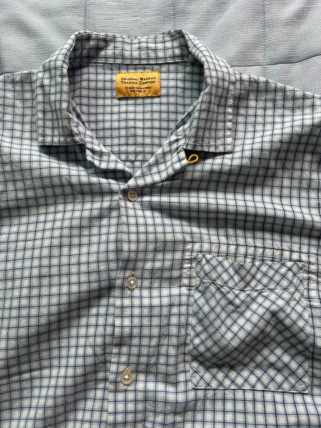모델 김원중님 착용 Original madras 반팔 셔츠 상품이미지2