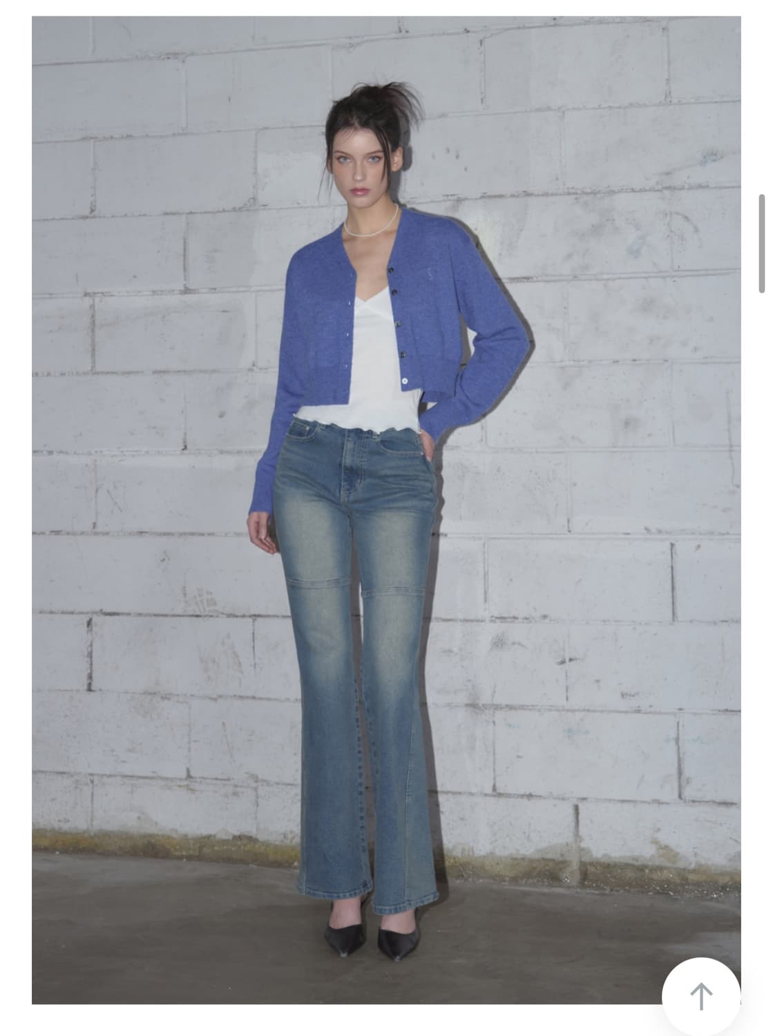 (FREE) 레더리 라인 케이블 니트 크롭 가디건 판매 상품이미지5