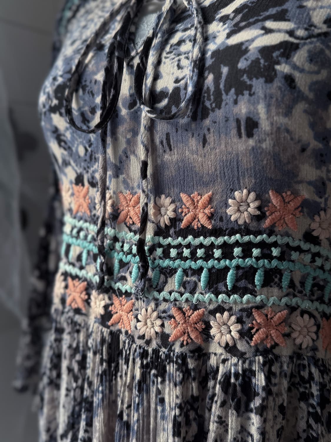 Floral Embroidered Tie-Dye Dress 0409 상품이미지3