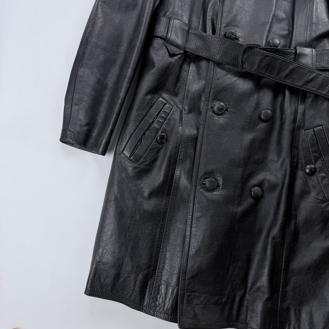 Leather belted trench coat 상품이미지3