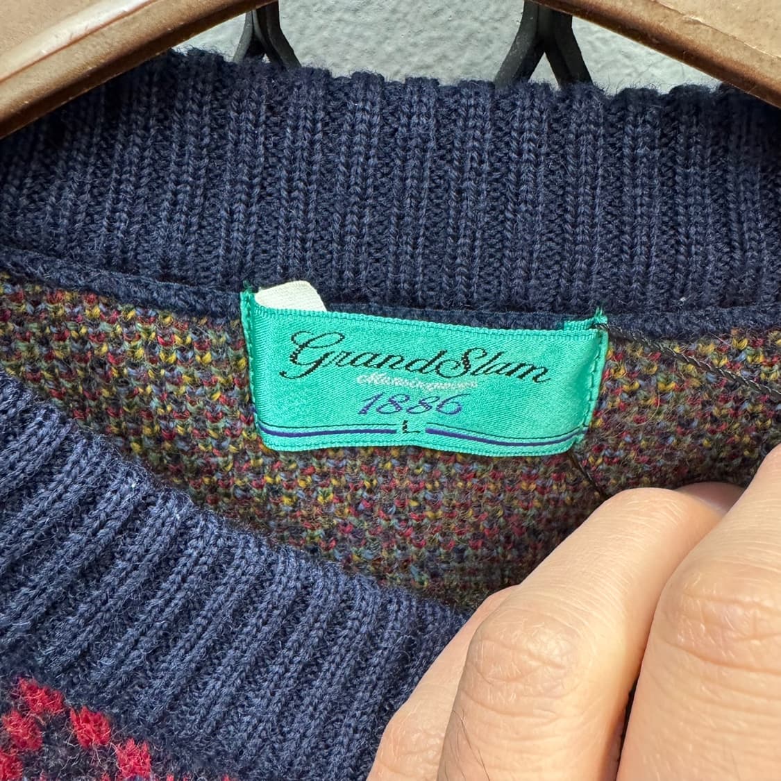 USA VTG 페어아일 패턴 울 니트 스웨터 멀티 컬러 상품이미지5