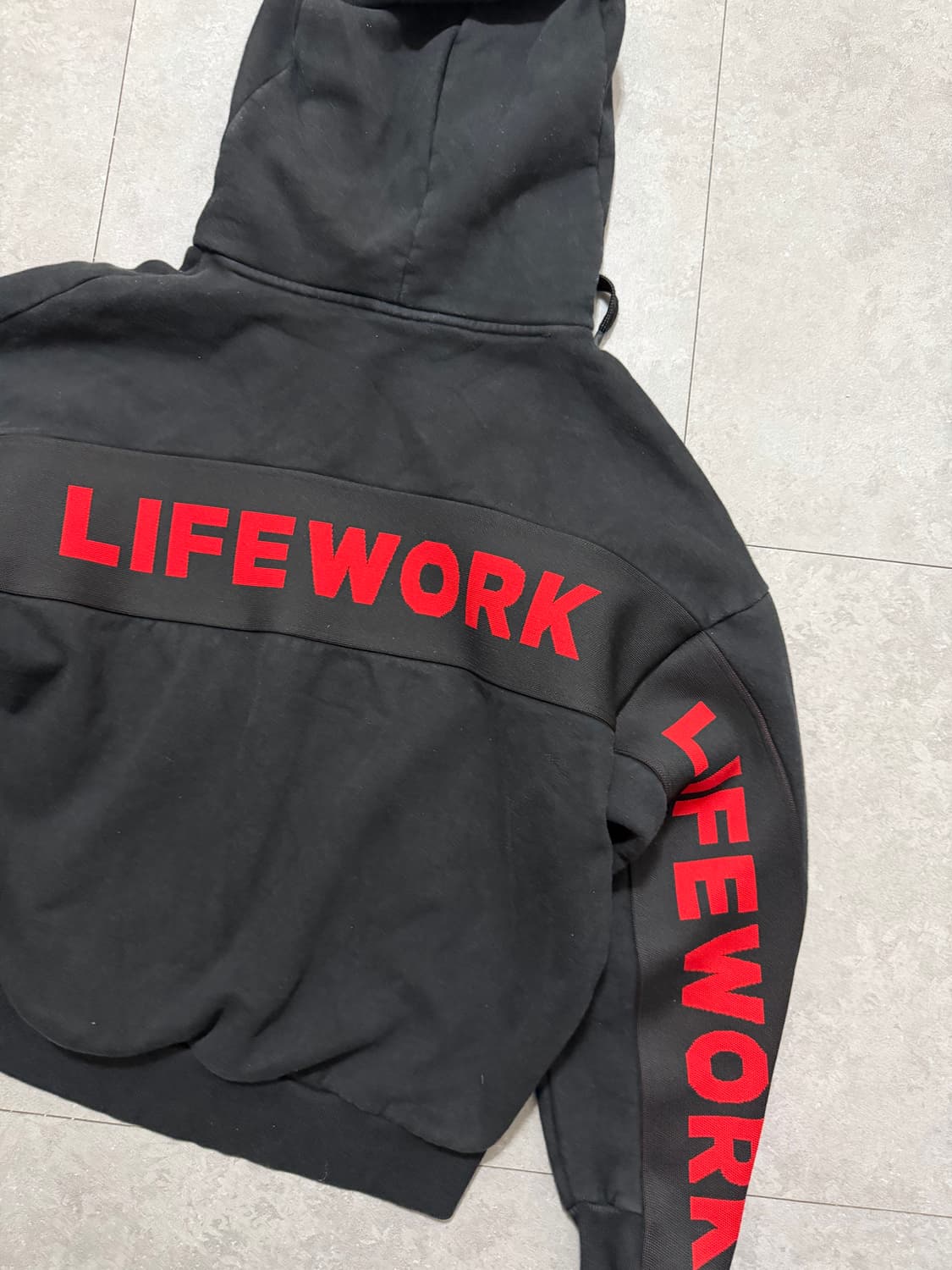 라이프워크  헤비코튼  크롭 스웻후디셔츠  free size   상품이미지2