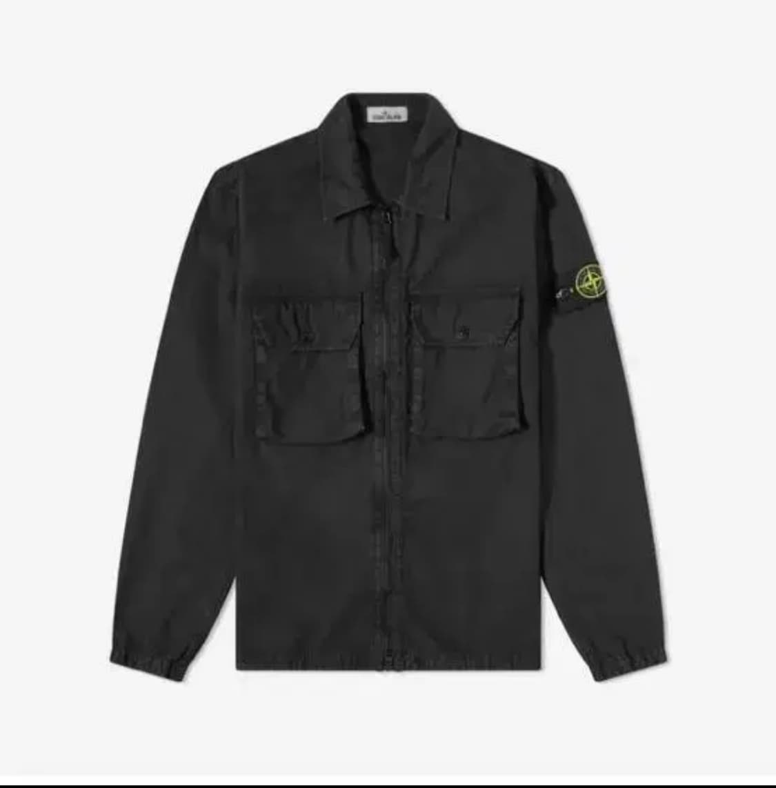 [XXL]스톤아일랜드 21FW올드이펙트 113WN 오버셔츠 블랙 상품이미지1