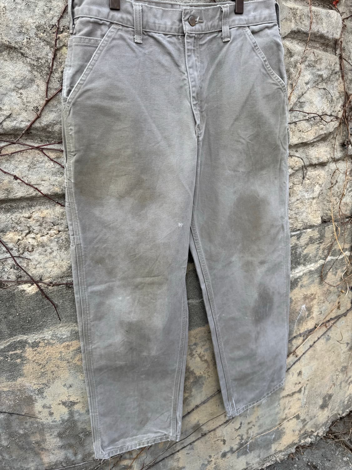 칼하트 빈티지 b11 des 싱글니 카펜터 워크 팬츠 그레이 상품이미지5