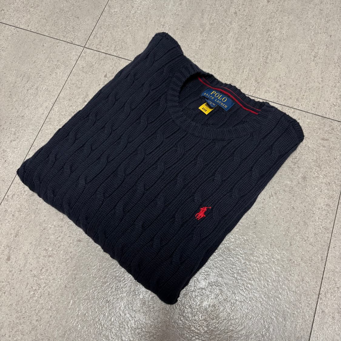 폴로 꽈배기 니트 네이비 여성 55 상품이미지3