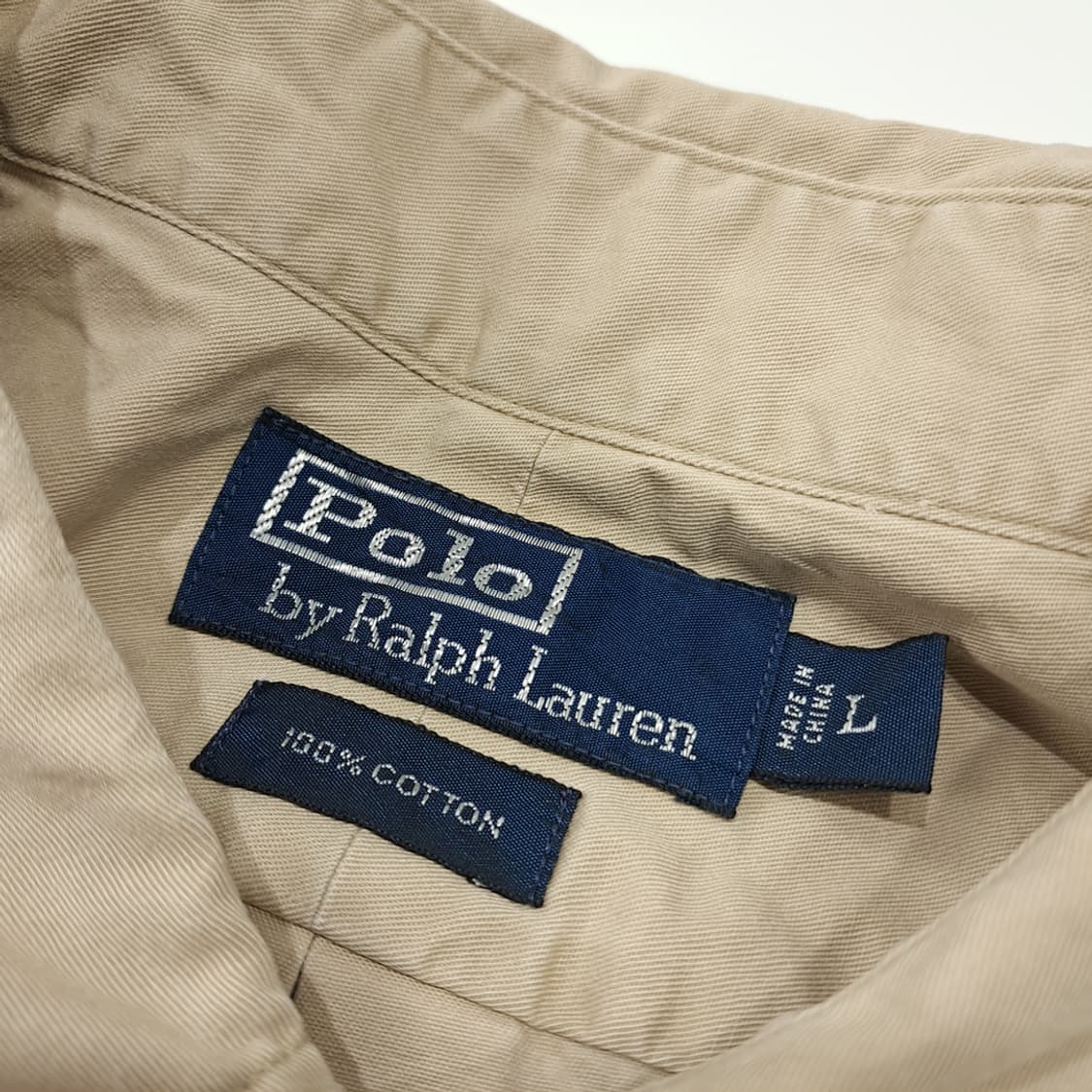 CL848 L 폴로 90s 엘보우 패치 베이지 헌팅 셔츠 남방 상품이미지3