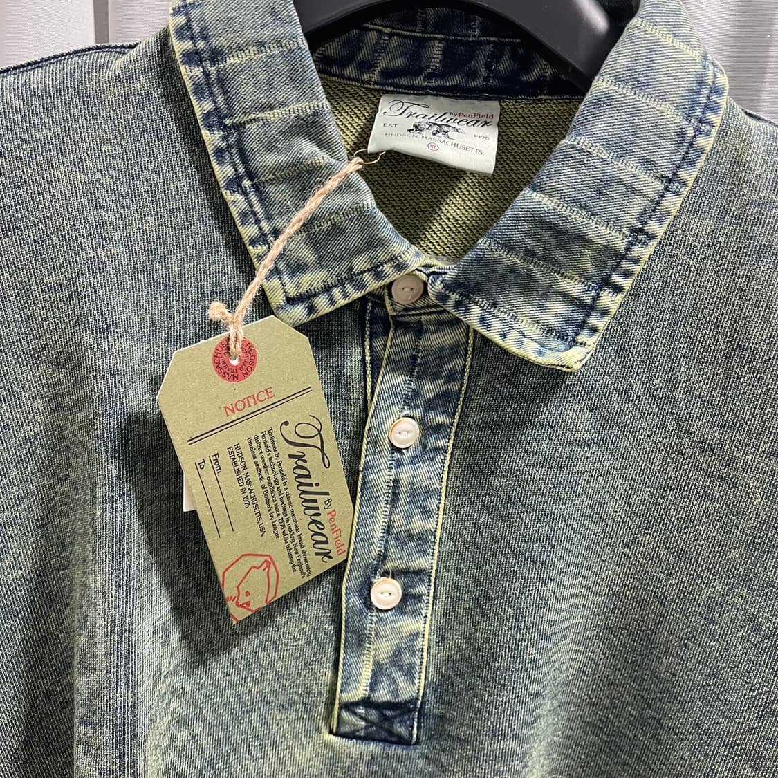 펜필드/ 페이디드 인디고 럭비 셔츠/ XL 상품이미지7